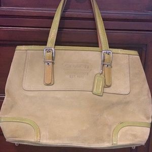 Coach suede top handle